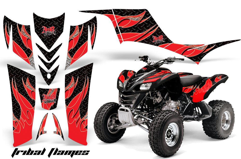 Kawasaki KFX 700 Graphics tribalflame red-blkbg